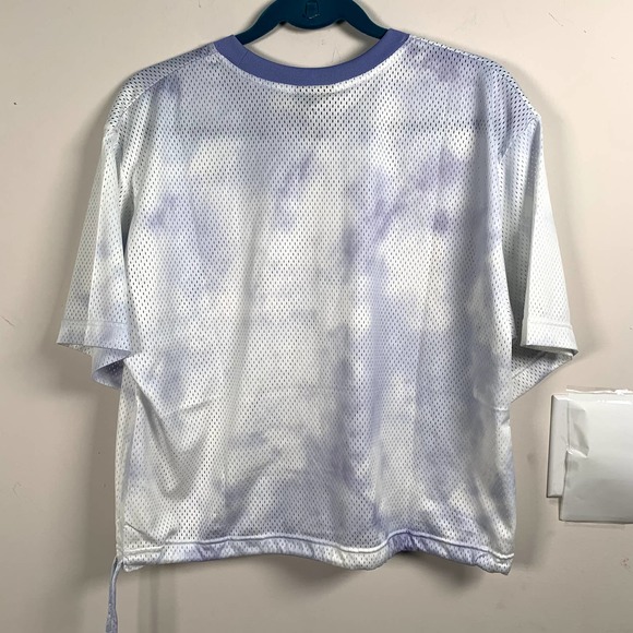Nike Womens M NWT Sportswear Mesh Crop Top Shirt Lavender/White Icon Clash - Picture 3 of 6